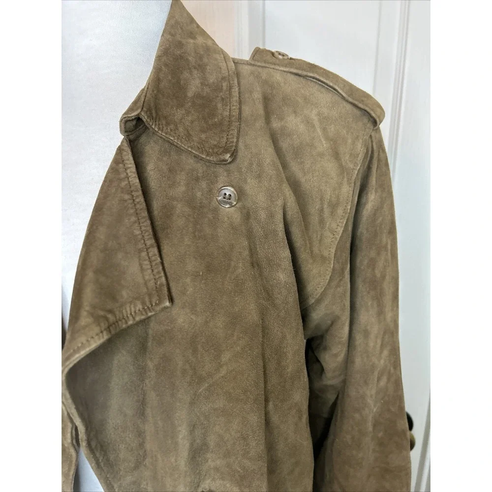 Vintage Ellen Tracey Neiman Marcus, Women's Jacket/Shirt, Size 8  Brown Suede - Picture 5 of 16